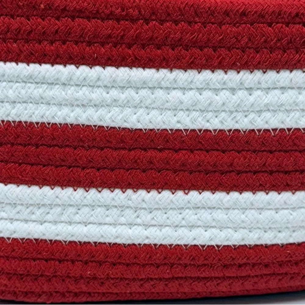 Target Bullseye Playground Red & White Striped Rope Basket, New
